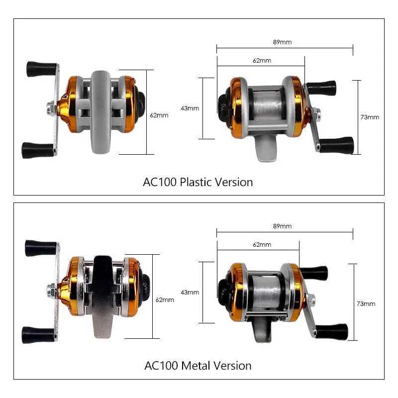 2024 Mini Fishing Reel Winter Fishing Doub Rocker Arm MetalMain Belt LineXJ241209