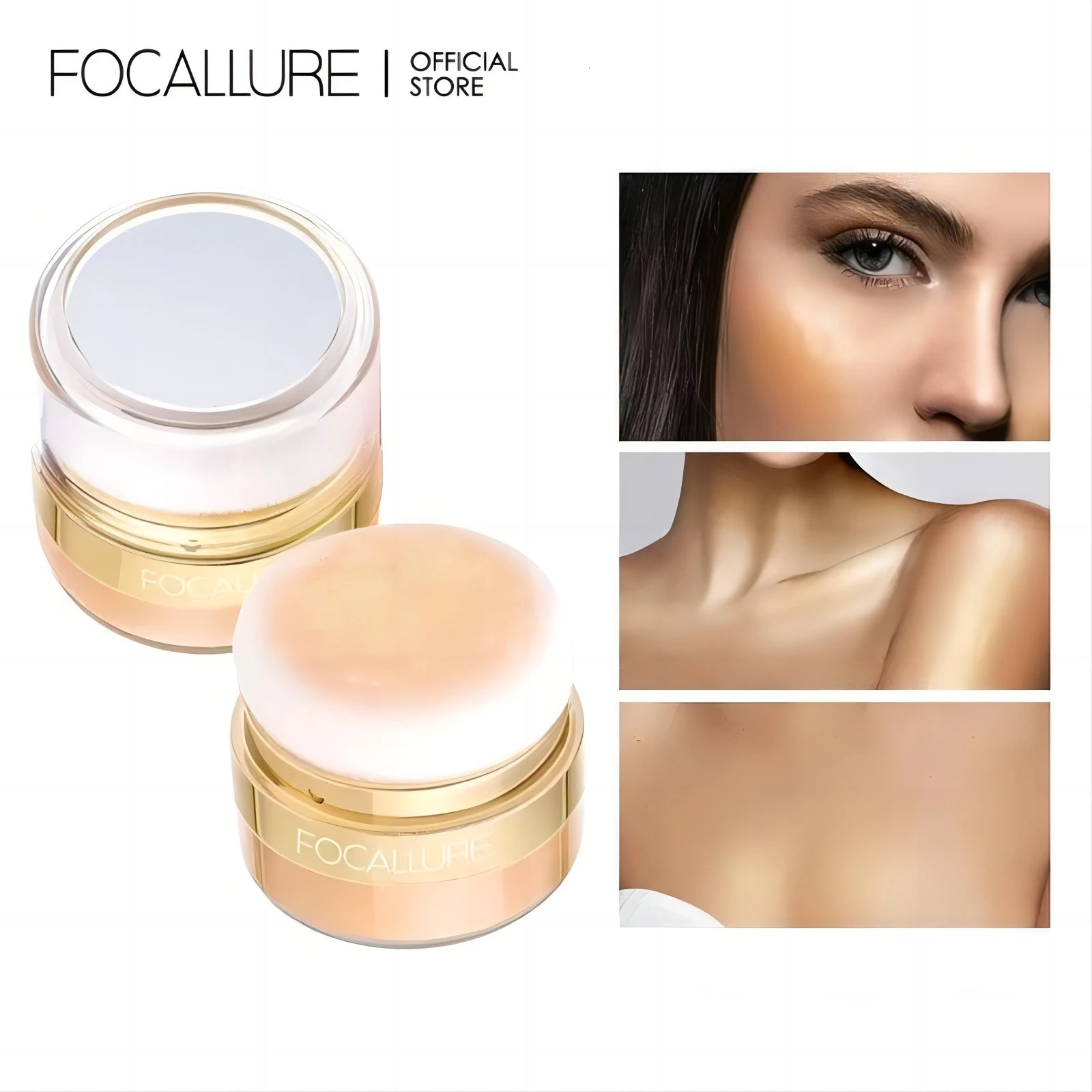 FOCALLURE Diamond Body Glitter Highlighter Powder Shimmer Bronzer Face Contour Sparkle Blusher Loose Powder Makeup Cosmetics 241209