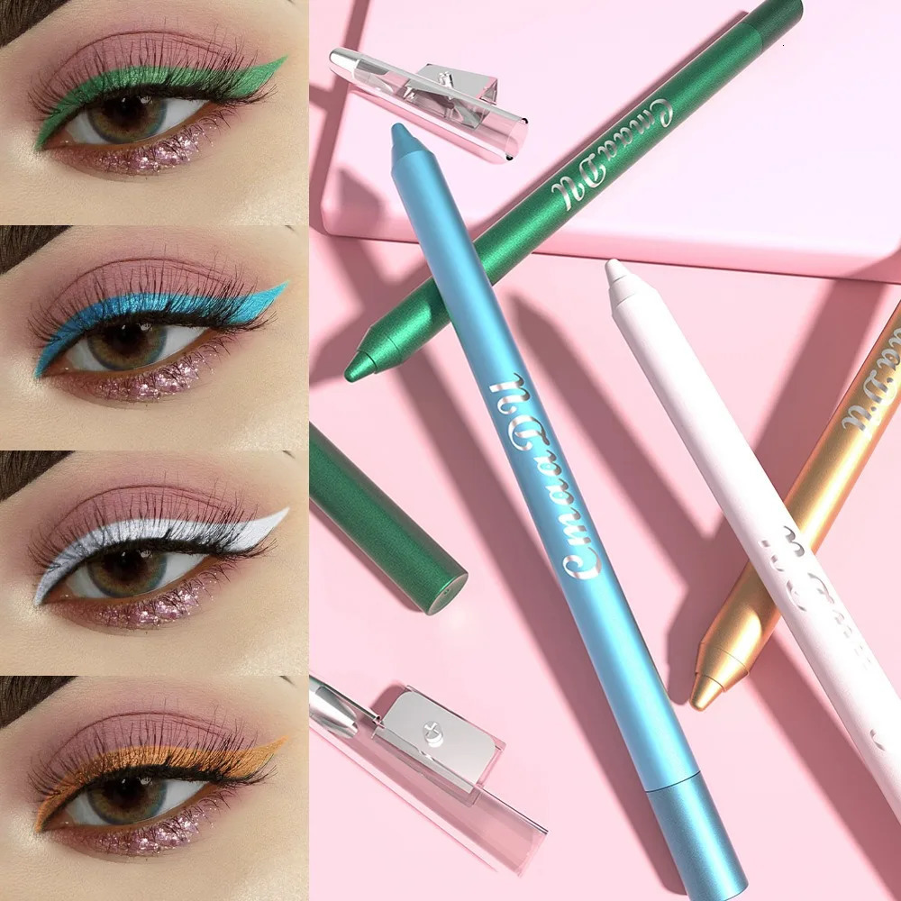 12 Colors Matte Gel Eyeliner Pencil Set Waterproof Smoky Blue Black Colourful Lying Silkworm Eye Shadow Smooth Gel Pigments 241209