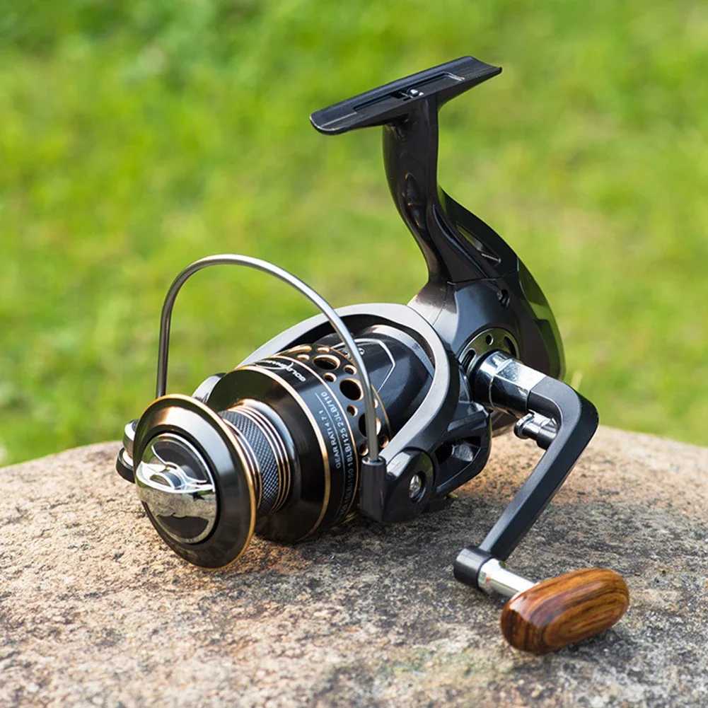 Innovative Water Resistance Spinning Reel 13 Bearings with Wood Hand Saltwater Fishing Reel Long Cast Offshore Trolling ReelXJ241209
