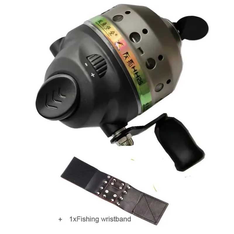 Fishing Reel Spincast Slingshot Shooting Fish Metal Closed line Spool ft/Right Outdoor River with PE 4 strand 30mXJ241209