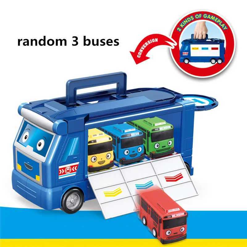 Korean cartoon toy bus set parking lot assembly garage city bus station headquarters model with 2 mini Tayo cars and childrens gifts X241209