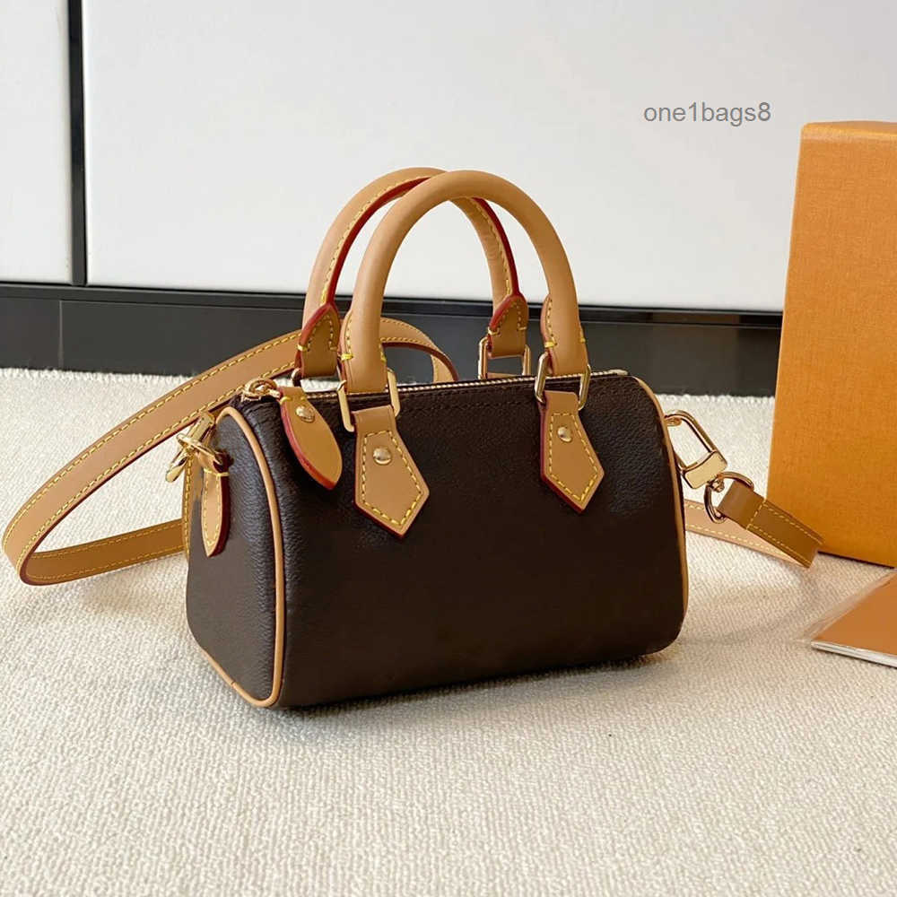 Evening Bags Totes Shoulder Bags Top Designer Mini Nano 16cm Shoulder Bag Women Leather Denim Crossbody Luxury Brand Embossed Tote Purse Brown Flower Handbag
