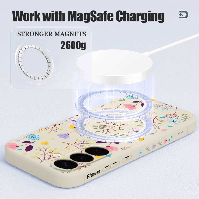 Designer Phone Case For Galaxy S24 S23 S22 S25 Ultra Plus S20 S23 FE magnetic phone cases for wireless charging TPU phone covers M241209
