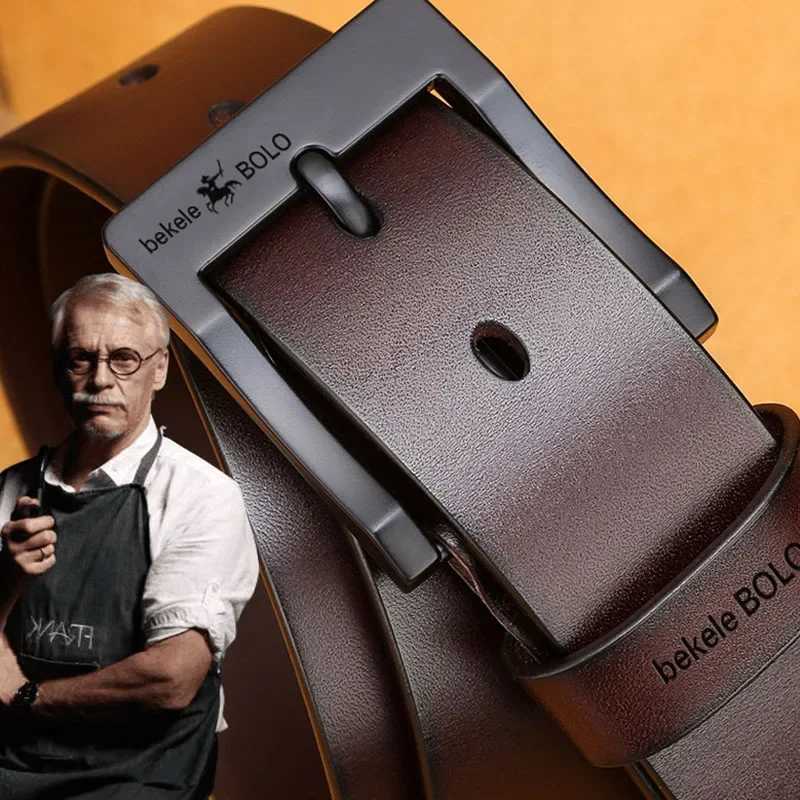 2025 Business Genuine Leather Mens Belt Fashion Alloy Belt Buckle Luxury Brand Mens Jeans Belt X241209