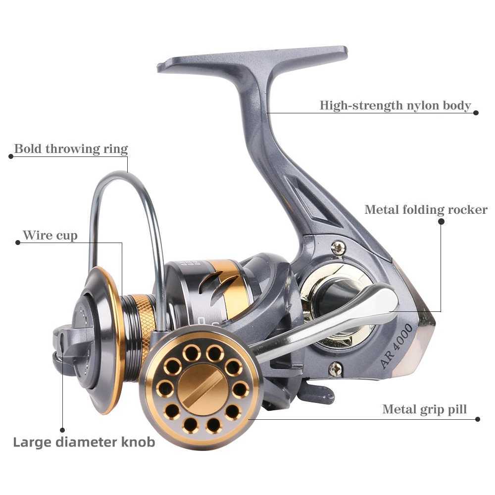 DKIO AR2000-7000 Series Fishing Reel 5.2 1 Gear Ratio Max Drag Power 12kg Metal Spool Spinning Reel for Fishing AccoriesXJ241209