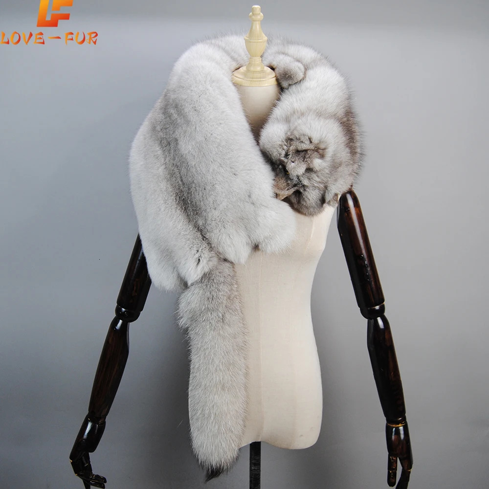 Natural One-Piece Fox Fur Collar Warm Soft Real Fox Fur Scarf Fashion Party Women Real Winter Fox Fur Scarves 241209