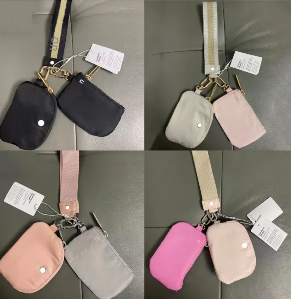 TOP 10 Colours Black GOLd Yohain Bag Dual Pouch Mini Zip Around Wristlet Portable Keychain Wallet Coin Purse Pocket Wholesale 1209 DHL
