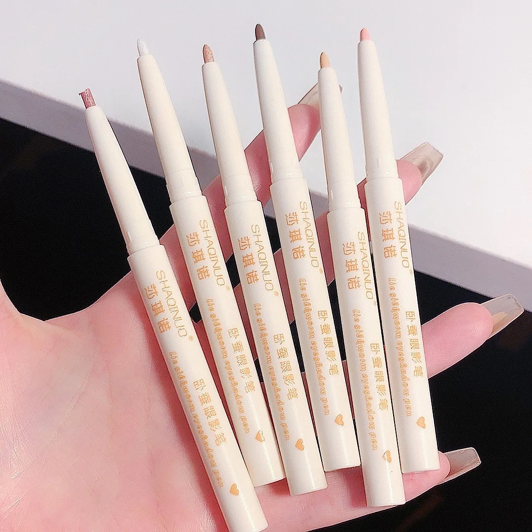 Glitter Silver Lying Silkworm Pen Color Natural Brightening Eye Shadow Pencil Shimmer Glue Eyeliner Waterproof Korean Makeup 241209