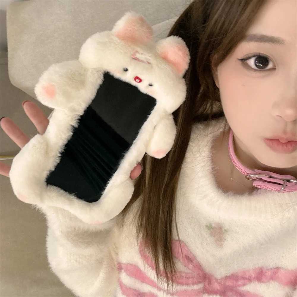 New Arrival Cute fluffy rabbit dog phone case suitable for iPhone 15 14 12 Pro Max 15 Pro 11 Warm and soft cartoon cover girl cute phone case Z241209