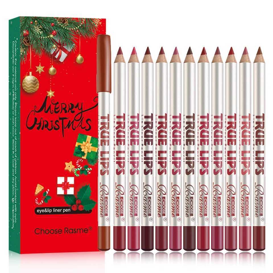 12 pcs of lip liner 12 colors waterproof sweat resistant and not easy to fade color non-stick cup mouth red pen Christmas giftXJ241209