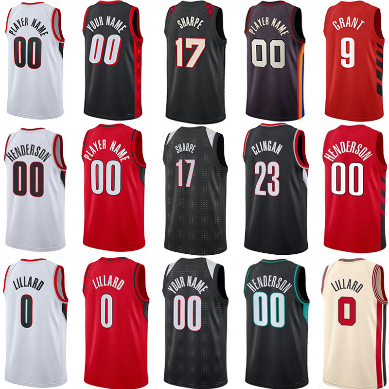 Portlands Blazer City Basketball Jerseys Shaedon Sharpe Scoot Henderson Deandree Ayton Anfernee Simons Jerami Grant Toumani Camara Damiann Lillard Custom