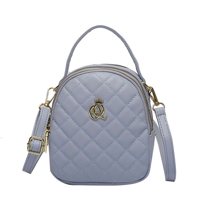 Fashionable diamond grid single shoulder crossbody versatile, casual, women's shell bag, high-end, mobile phone small round bag