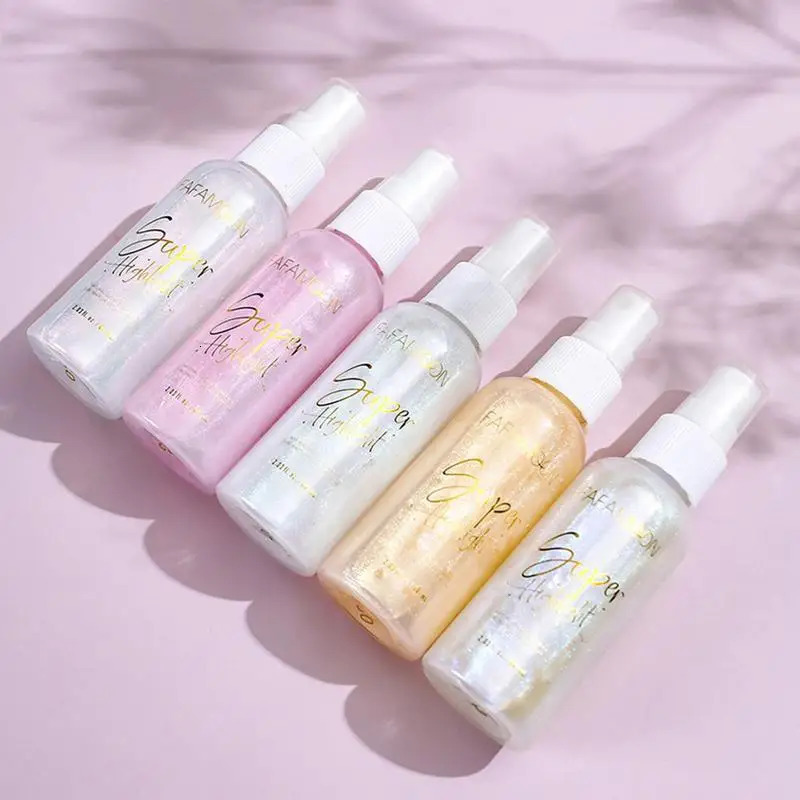 Highlighter Powder Spray High Gloss Glitter Powder Glitter Powder Spray Shimmer Sparkle Powder Face Body Highlighter 60ml 241209