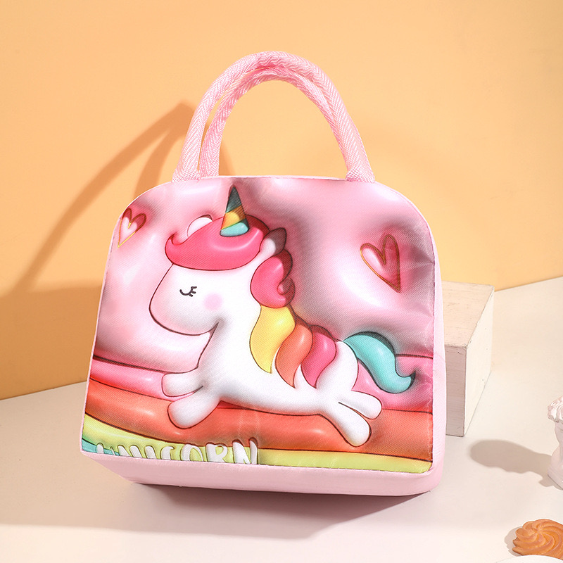 2025 new 3D cartoon cute box Oxford cloth insulation office worker lunch student carry meal bento bag zhanyishengli