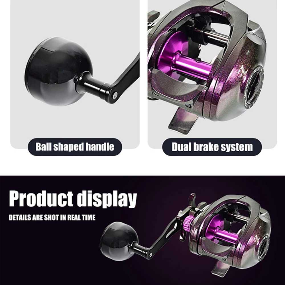 Wide-body Long-range Dropt Wheel 5.3 1 Baitcasting Reel 12KG Max Drag Baitcast Reels for Sea/ Boat Fishing Pesca Iscas TackXJ241209