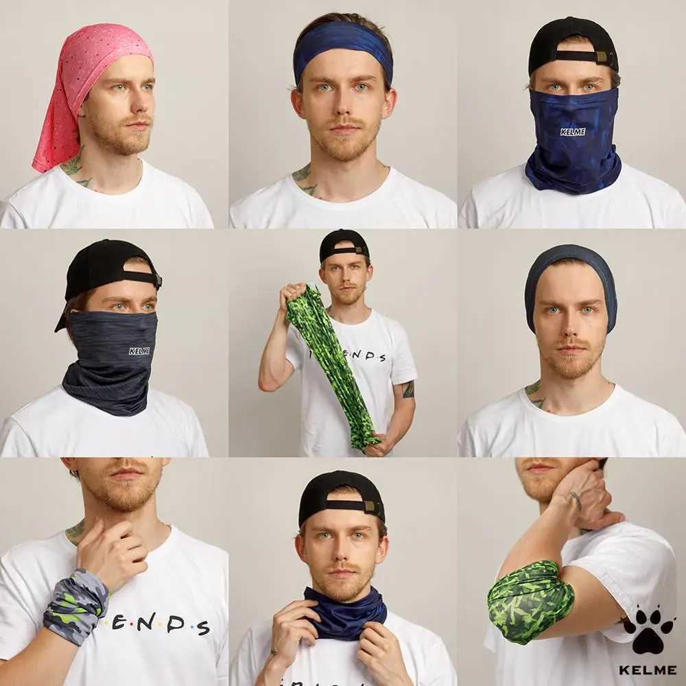 3pcsKELME Sports Face Mask Fashion Bandanas Headwear Cycling Mask Cover Sun-Protection for Outdoors Climbing Hiking 9051WJ5001XJ241209