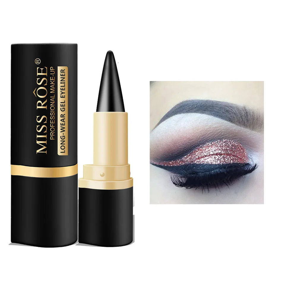 olid Eyeliner Cream Black Eyeliner Gel Stick Fast Drying Waterproof Eyeliner Dual Use For Dark Lip Liner Pen 241209