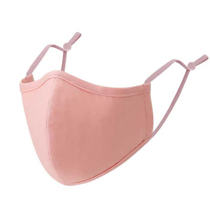 3pcsCotton Solid Color Mask Pink Black Reusable Mouth Face Mask Anti Dust Unisex Windproof Mouth Mask Fabric Filter Masks WashableXJ241209