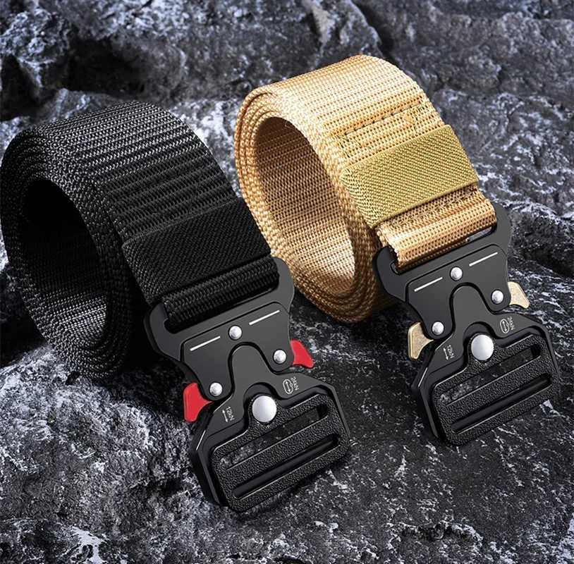 125cm mens outdoor hunting Mtifunctional belt buckle high-quality nylon belt cobra training canvas belt X241209