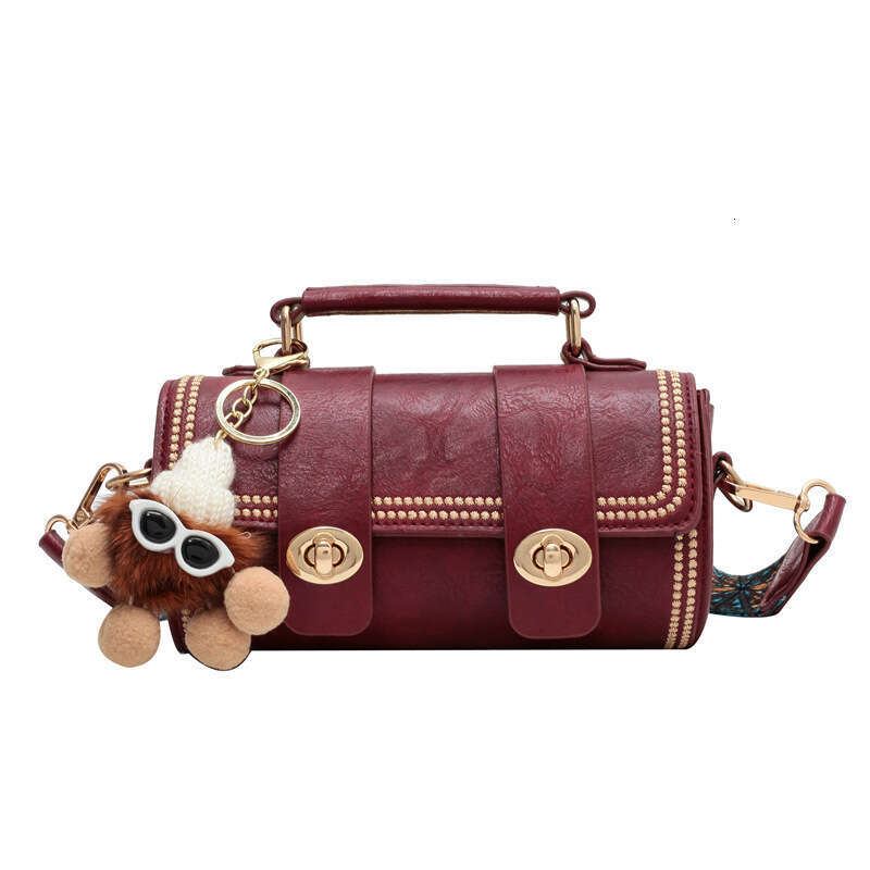 Small Pack Women's 2023 New Fashion Versatile Crossbody High Sense Portable Boston Cylinder Bag