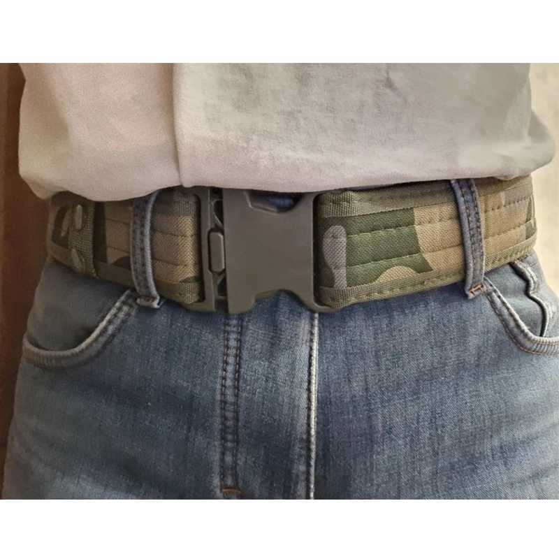 Quick release tactical belt new military Cbat belt fashionable mens canvas belt mens outdoor hunting camouflage 130cm X241209