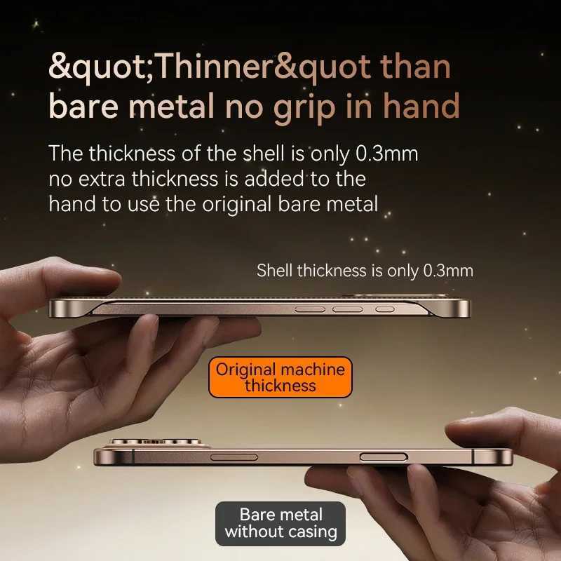 Luxury PC leather ultra-thin frameless phone case suitable for iPhone 12 13 14 15 16 Pro Max metal lens protection suitable for iPhone 16 15 Pro cover