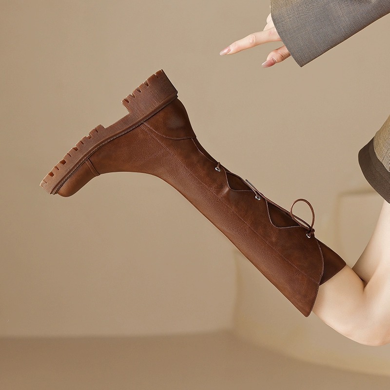 Women Boots:Winter Fashion Long Boots Slim New Trendy Thick Sole Anti-slip Comfort Warm,Black/Brown,Free shipping