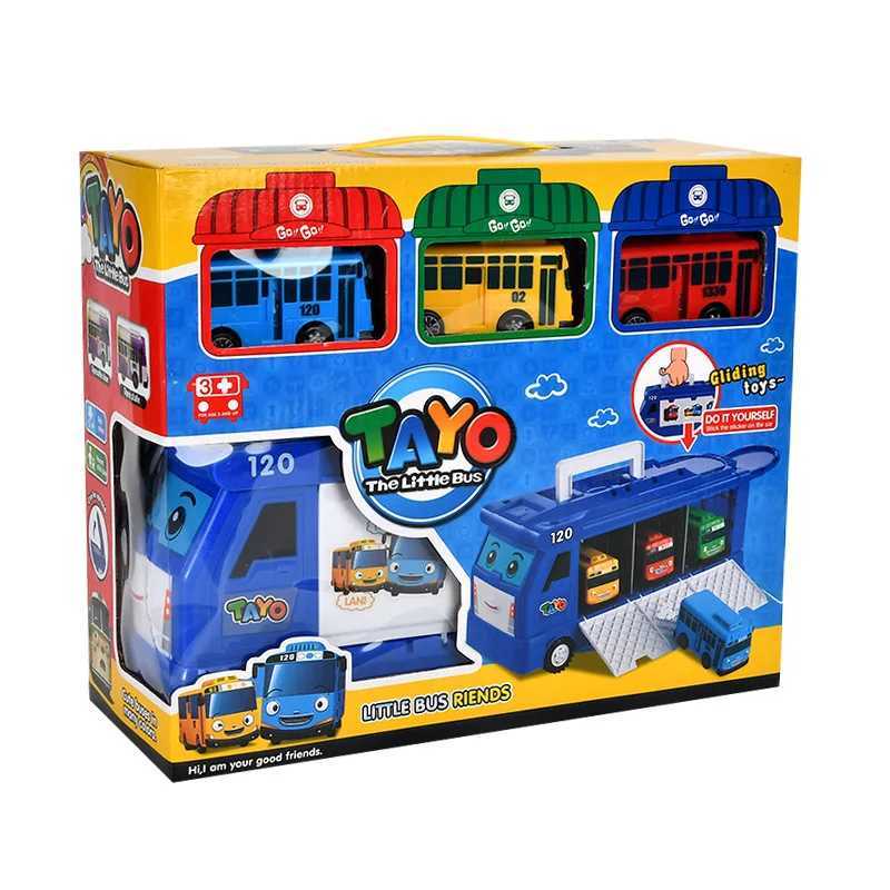 New Tayo mini bus mini bus toy set door opener slide and pullback childrens toy bus X241209
