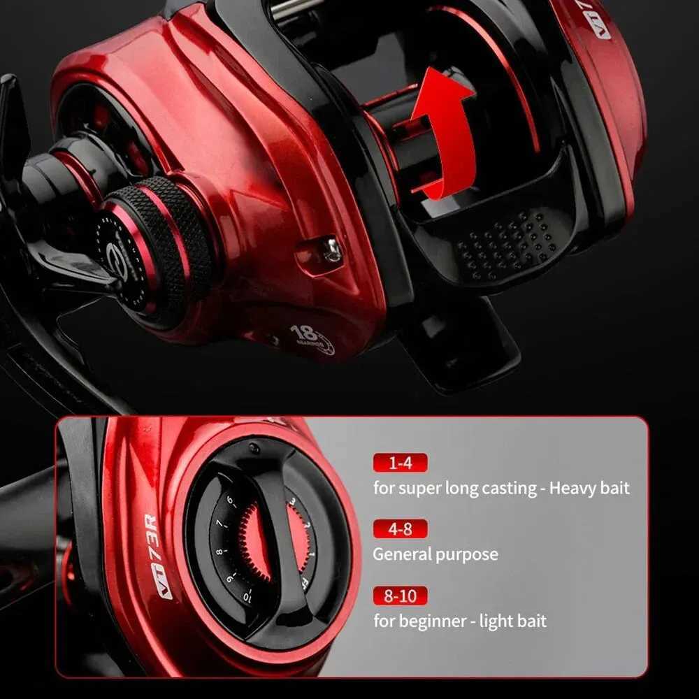 Baitcasting Fishing Reels Max Drag 8kg Ultra Light Casting Reel Fishing Reel for Bass Pike Fishing TackXJ241209
