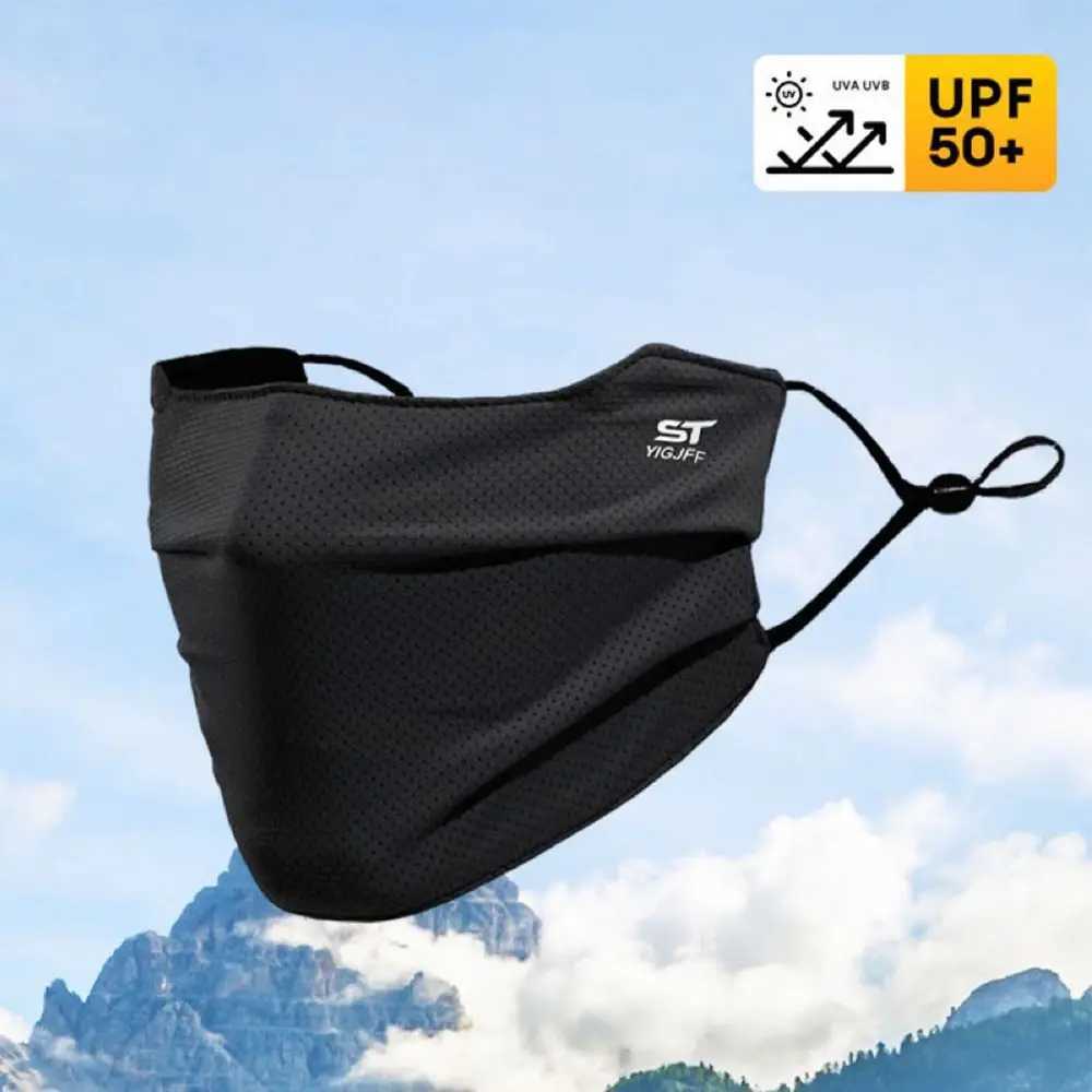 3pcsNylon Face Cover Sun Protection Face Mask Reusable Breathable UV Face Shield Solid Color Washable Ice Silk Face MaskXJ241209