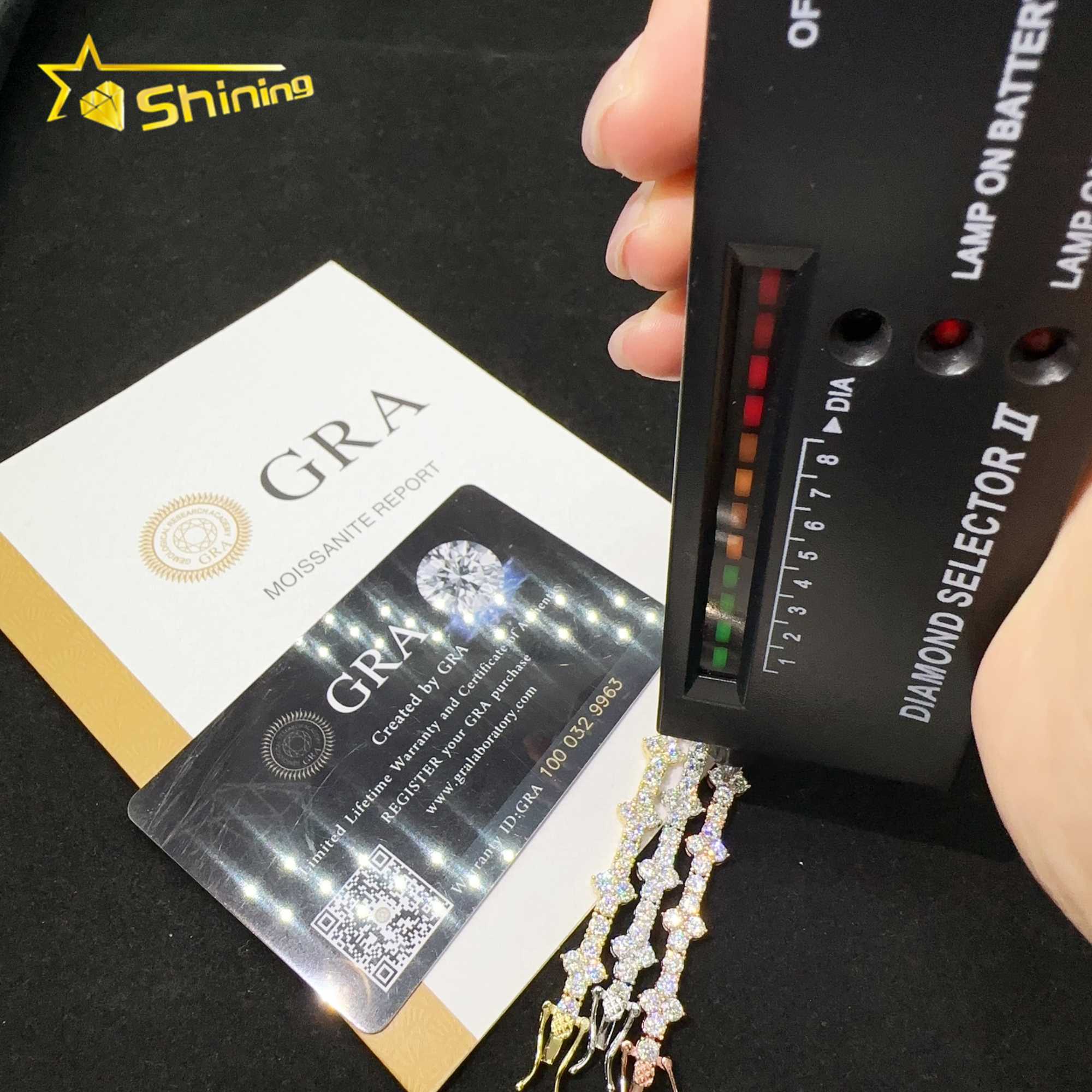 RTS 3mm cross bracelet silver 925 vvs moissanite hip hop iced out lab diamond fine jewelry tennis chain bracelet