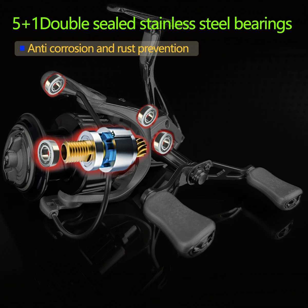 Stainss Steel Bearings Antirust Spinning Fishing Reel Seawater 2000 3000 7000 Series Doub/Sing All Metal Rocker Arm 5.2 1GXJ241209