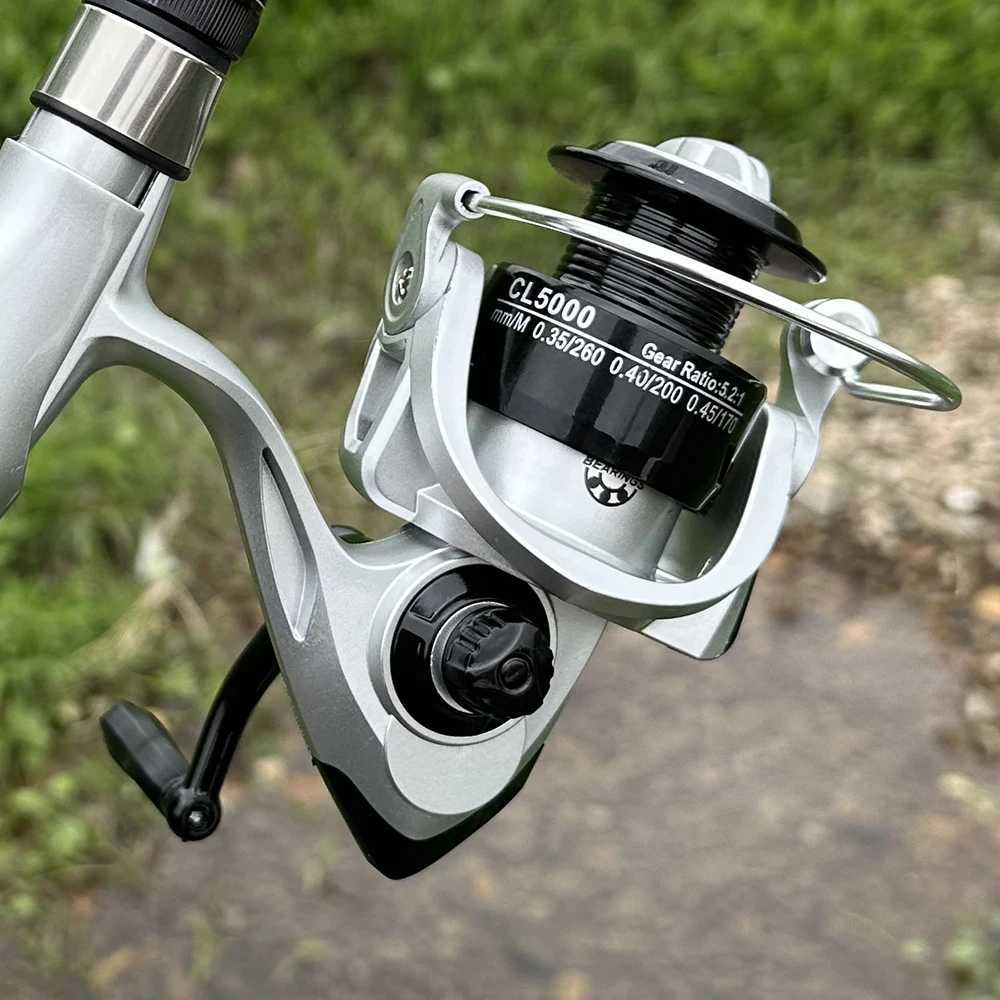 10kg Max Spinning Fishing Reel 13BB Ball Bearings 5.2 1 Gear Ratio Fishing Reel 2000-7000 for Perch Bass and Pike For All WaterXJ241209