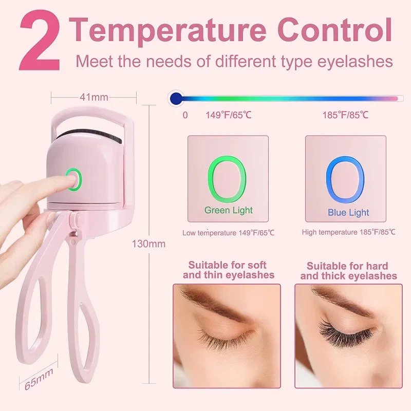 Electric Heated Eyelash Curler emperature Control Charging Durable Curling And Shaping Not Hurting Long Eyelashes Makeup Tools 241209