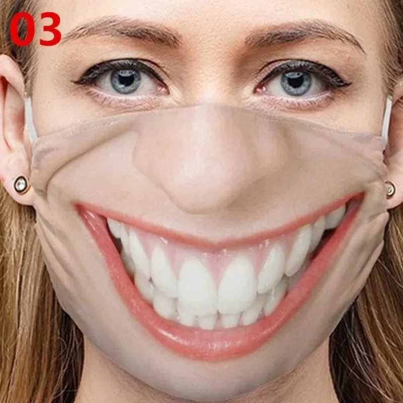 3pcsHalloween Funny Men Women Face Mask Adults Funny Pattern Cotton Mouth Masks Outdoor Masque Lavable Mask Face Halloween CosplayXJ241209