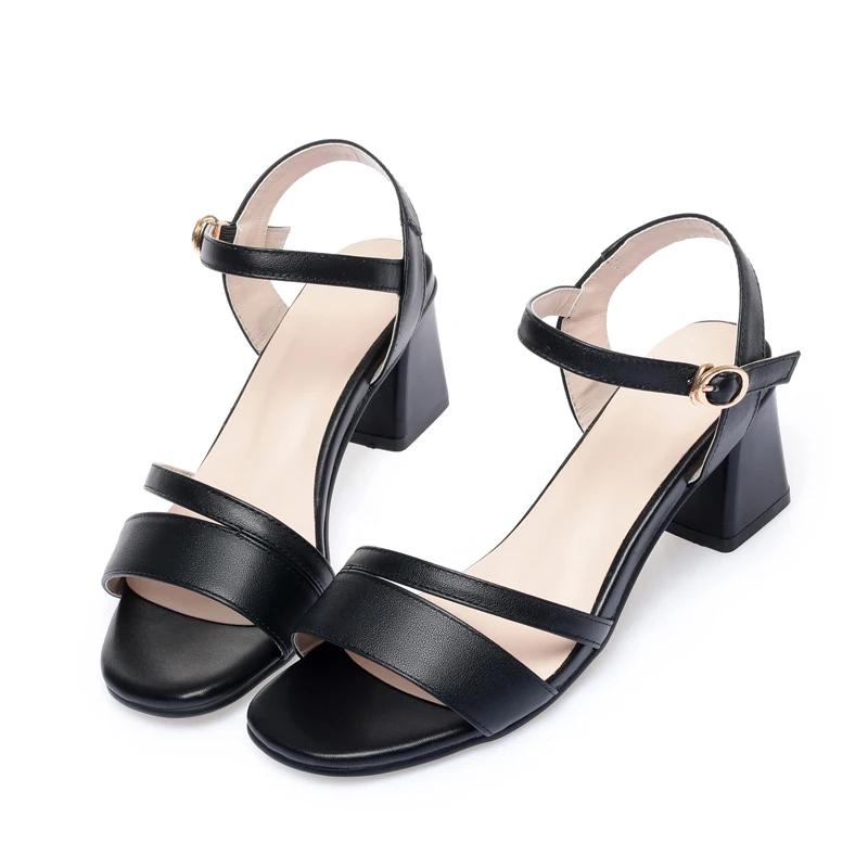 AIYUQI Sandals Women High Heels Anti Slip Roman Women Sandals Thick Heel Fashion Closed-toe Women Sandals