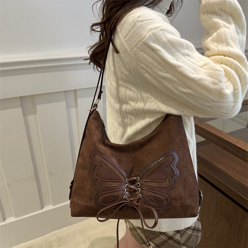 Bag large capacity tote women 2025S designer autumn and winter new suede trendy Korean version fashionable shoulder bag commuting bag