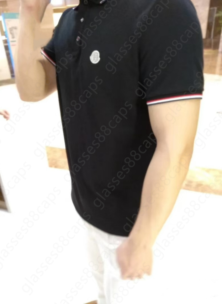 Summer designer mens polo shirt polos uomo women t shirt embroidery business casual clothes tee black white short sleeve lapel simple classic trend asian size s-4xl