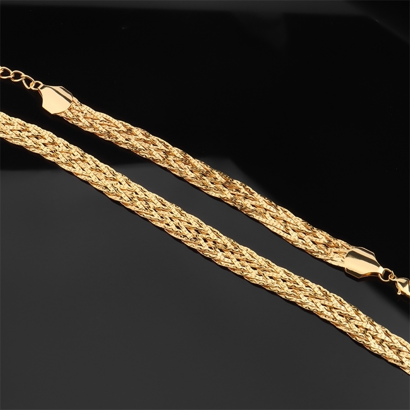 Gold Color Hollow Earrings Necklace Set Fashion Women Dubai Africa Punk Jewellery Choker Necklace Wholesale Accessaries 241115