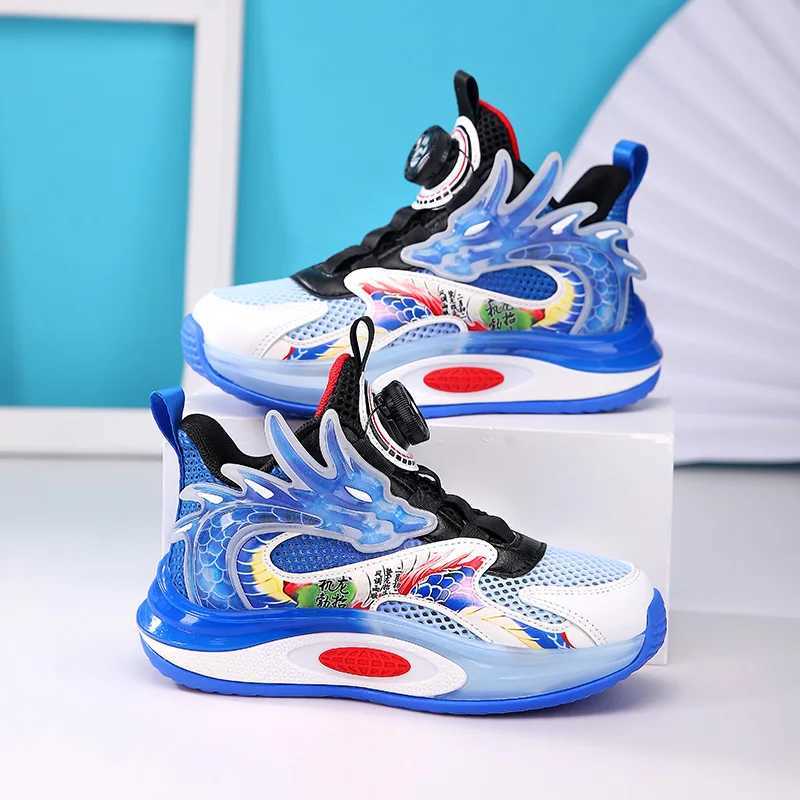 Childrens shoes boys sports shoes luxury basketball shoes for children aged 4 to 12 dragon designer summer anti slip tennis sports boys shoes X241209