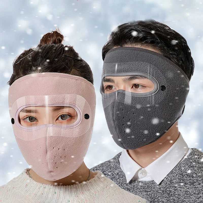 3pcsUnisex Winter Warm Mask Face Shield Cycling Caps for Outdoor Fishing Breathable Mask with HD Anti-fog Goggles Fleece Warm ScarfXJ241209