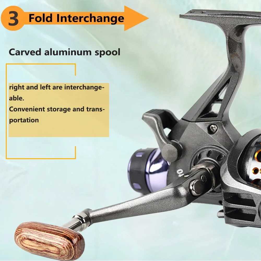 New 30 40 50 60 Doub Brake Design Fishing Reel Super Strong Carp Fishing Feeder Spinning Reel wheel fishing MG Big FishXJ241209