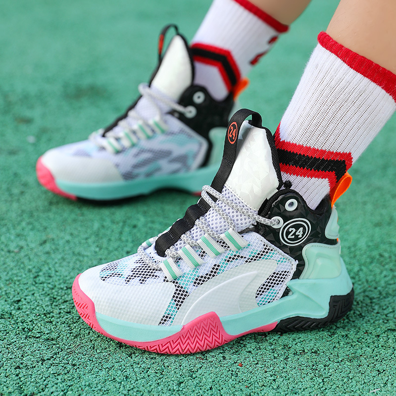 Athletic Outdoor Children Basketball Shoes for Boys Girls Kids Teenagers Non-slip Lace Up Littlesprouts Outdoor Training Sneakers Tennis Shoes Sizes 2