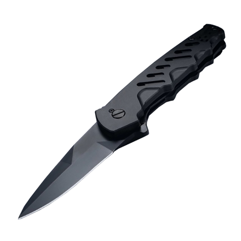 Top Quality NERO Flipper Folding Knife D2 Black Titanium Coating Blade Aviation Aluminum Handle Outdoor Camping Hiking Fishing EDC Pocket Knives