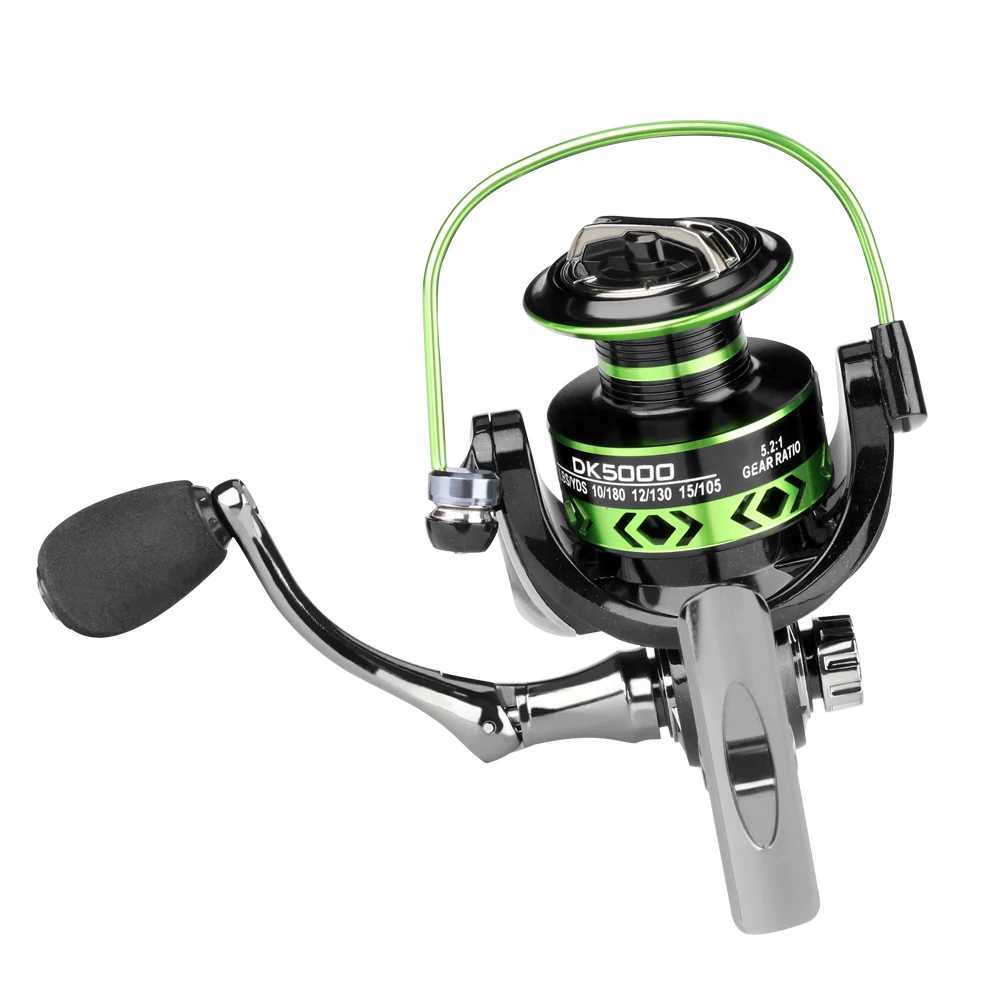 DKIO TK2000~7000 All-Metal Black Green Fishing Reel 5.2 1 Gear Ratio Max Drag 12kg Spinning Reel Freshwater Seawater Dual UseXJ241209