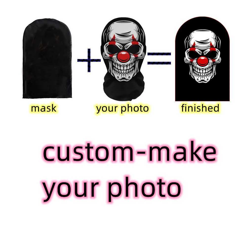 3pcsCustom-make You Photo for Decorative Mesh Masks Full Face Halloween Cosplay Skull Party Decorations Customized Head CoveringXJ241209