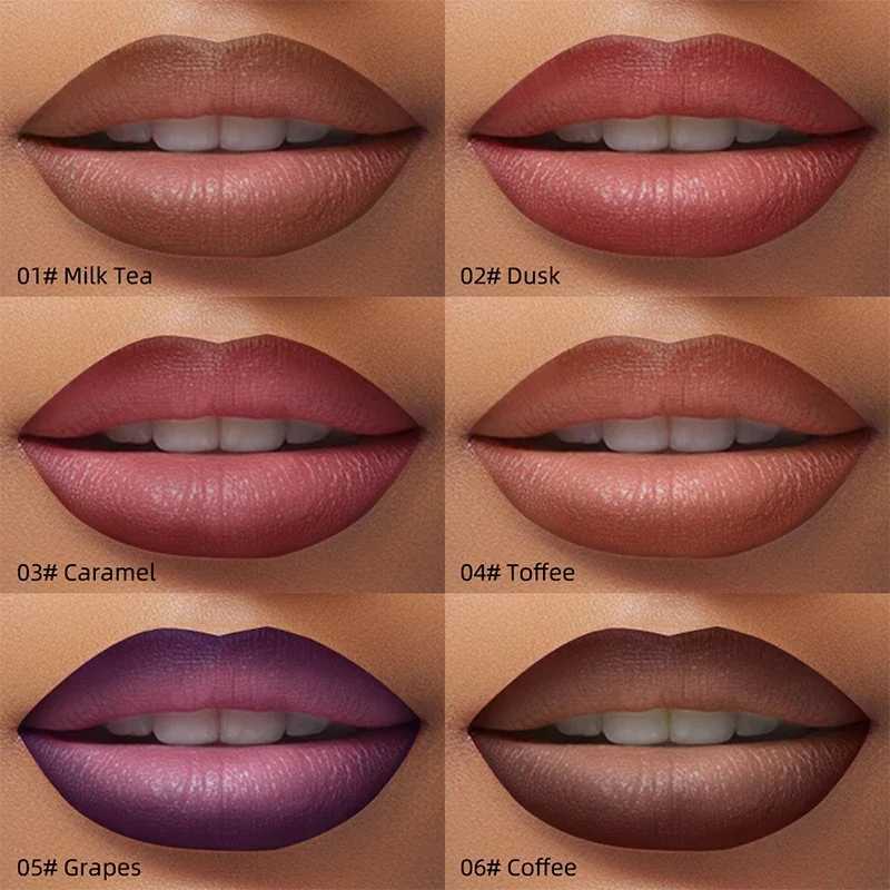 2 In 1 Lip Liner LipstickTapered Sharp End Long-Lasting Waterproof LiplinerMatte Brown Velvet Lip Combo Pencil CosmeticsXJ241209