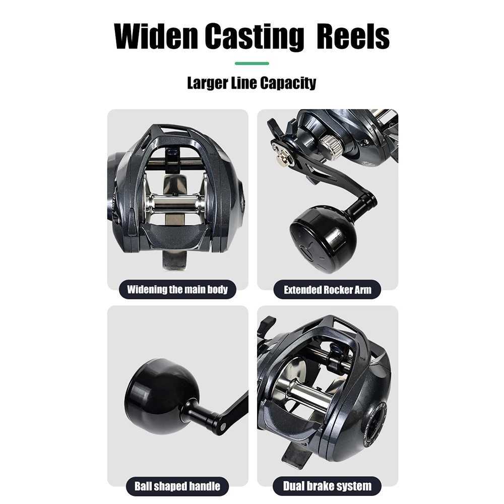 5.3 1 Widen Casting Reels 15kg Strong Brake Force Baitcasting Reel Anti Fry Line Metal Line Cup Wide Body Sea Fishing WheelXJ241209