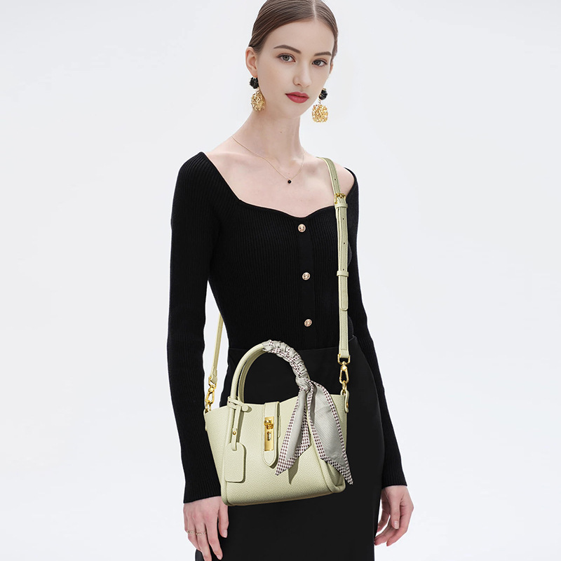 Shoulder Bags High grade commuting versatile single shoulder crossbody women leather vegetable basket hand-held bucket tote bag for women